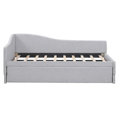 L-Shaped Upholstered Daybed with Pop Up Trundle