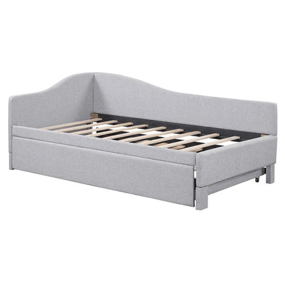 L-Shaped Upholstered Daybed with Pop Up Trundle