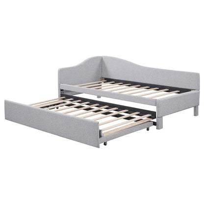 L-Shaped Upholstered Daybed with Pop Up Trundle