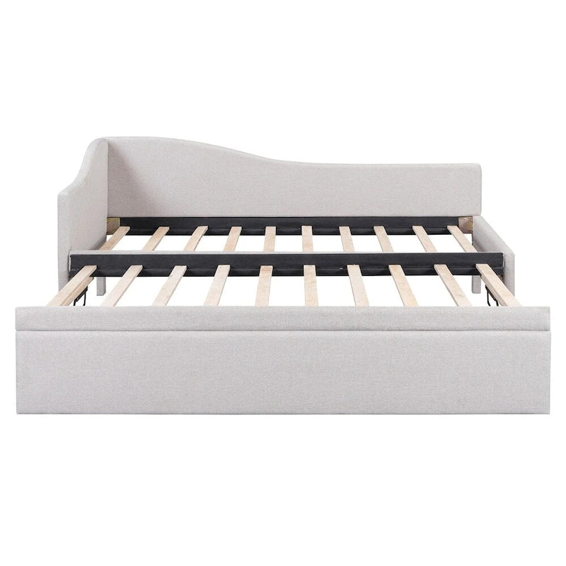 L-Shaped Upholstered Daybed with Pop Up Trundle