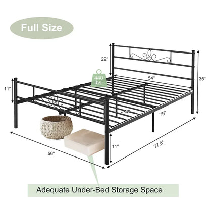 Costway Twin/Queen/Full Metal Platform Bed Frame with Headboard and