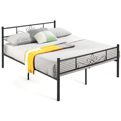 Costway Twin/Queen/Full Metal Platform Bed Frame with Headboard and