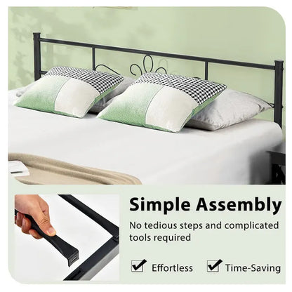 Costway Twin/Queen/Full Metal Platform Bed Frame with Headboard and