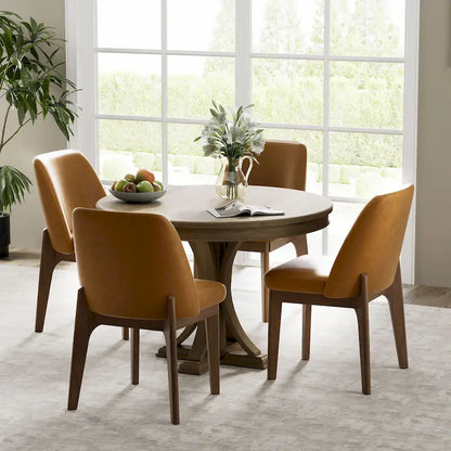 set of 2 upholstered side chairs with wooden legs, suitable for kitchen, dining room and office