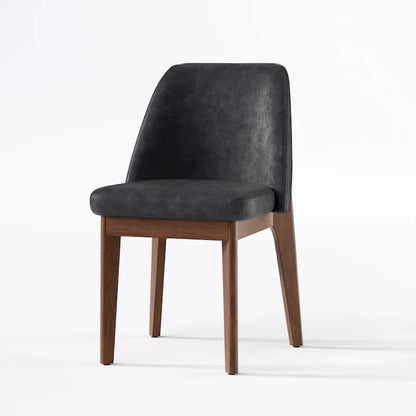 set of 2 upholstered side chairs with wooden legs, suitable for kitchen, dining room and office