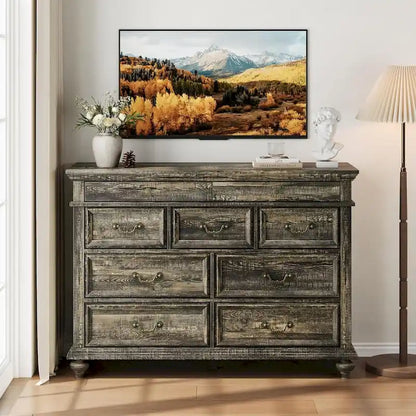 Vintage 9 Drawers Dresser for Bedroom, Living Room