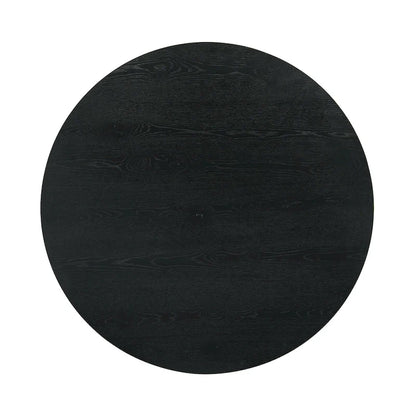 Furniture of America Evrena Modern 5-Piece Black Solid Wood 48-inch Round Dining Set