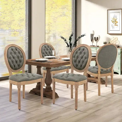 French Dining Chair with Nailhead Trim Set of 4