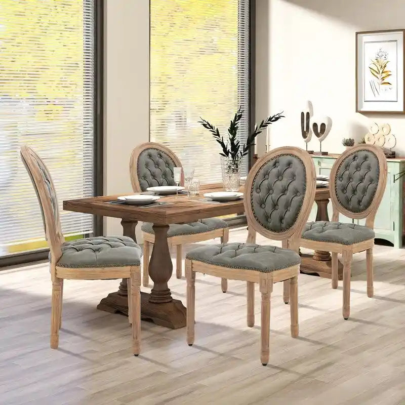 French Dining Chair with Nailhead Trim Set of 4