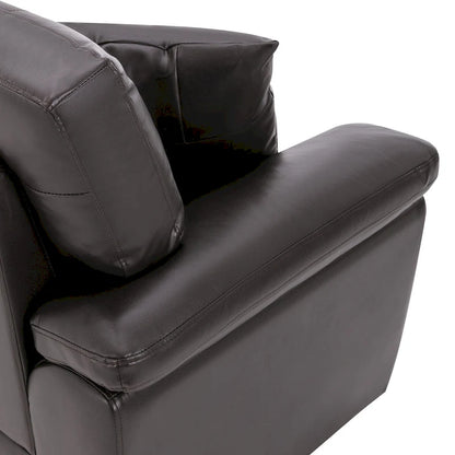 Upholstered Living Room Set, 4 Pieces - Faux Leather Chair, Loveseat, sofa with Ottoman