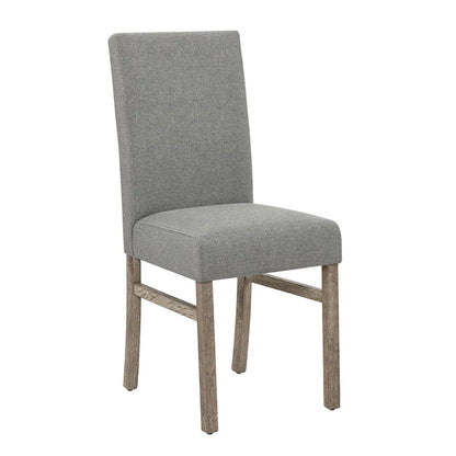 Rustic 5-Piece Dining Set with Small Space Rectangular Table & 4 Upholstered Chairs