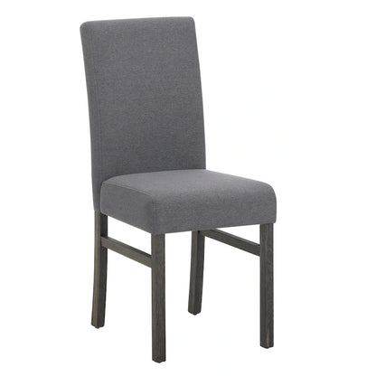 Rustic 5-Piece Dining Set with Small Space Rectangular Table & 4 Upholstered Chairs