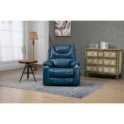 Oversized PU Leather Power Lift Recliner with Massage, Lumbar Heating, Cup Holder, 180 Flat Lay