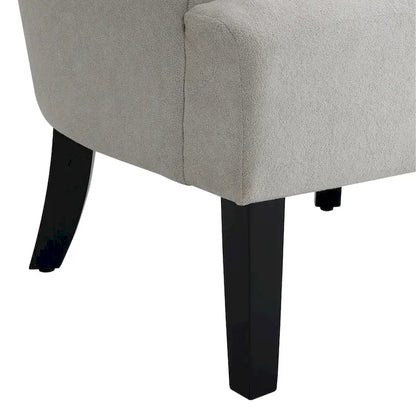 Grey Modern 29 Upholstered Arm Chair with High-Density Foam and Channel Back
