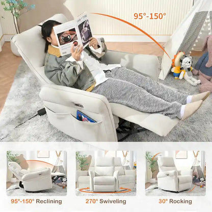 270 Swivel Rocker Power Recliner with USB Ports