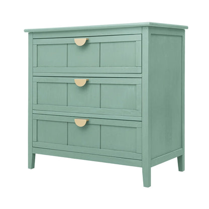 American Style 3-Drawer Vertical Chest Cabinet with Golden Handle for bedroom, living room