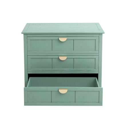 American Style 3-Drawer Vertical Chest Cabinet with Golden Handle for bedroom, living room