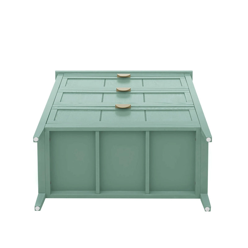 American Style 3-Drawer Vertical Chest Cabinet with Golden Handle for bedroom, living room