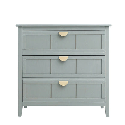 American Style 3-Drawer Vertical Chest Cabinet with Golden Handle for bedroom, living room