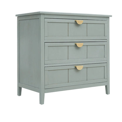 American Style 3-Drawer Vertical Chest Cabinet with Golden Handle for bedroom, living room