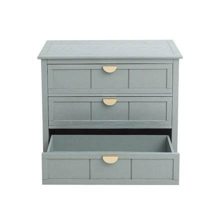 American Style 3-Drawer Vertical Chest Cabinet with Golden Handle for bedroom, living room