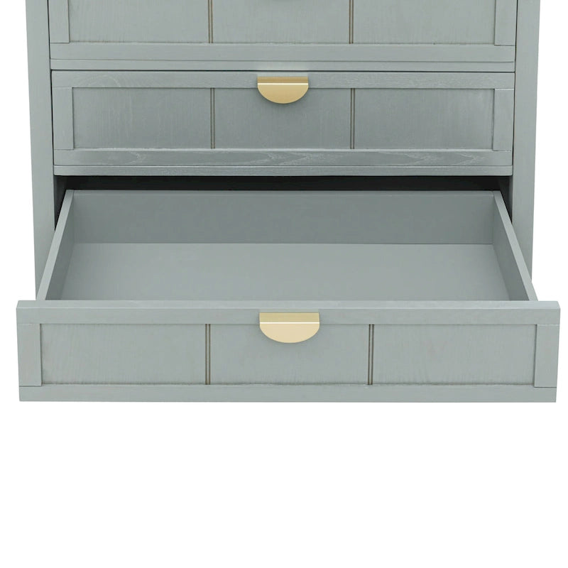 American Style 3-Drawer Vertical Chest Cabinet with Golden Handle for bedroom, living room