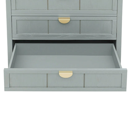 American Style 3-Drawer Vertical Chest Cabinet with Golden Handle for bedroom, living room