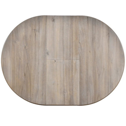 5-Piece Wooden Dining Table Set with Round Extendable Table & 4 Chairs