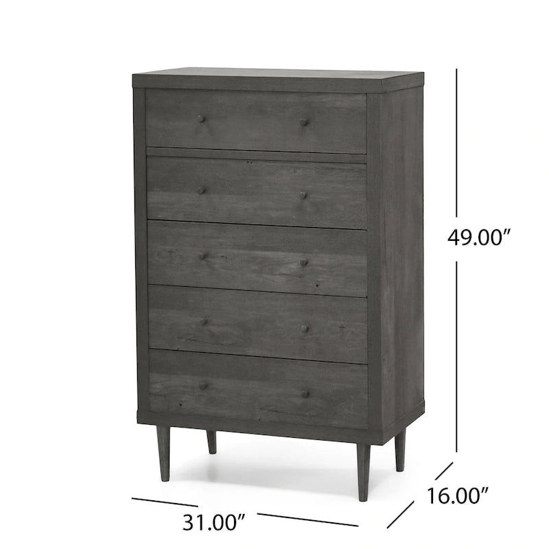 Nystrom Mid Century Modern 5 Drawer Dresser by Christopher Knight Home