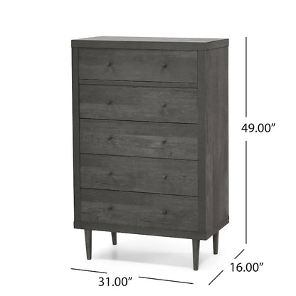 Nystrom Mid Century Modern 5 Drawer Dresser by Christopher Knight Home