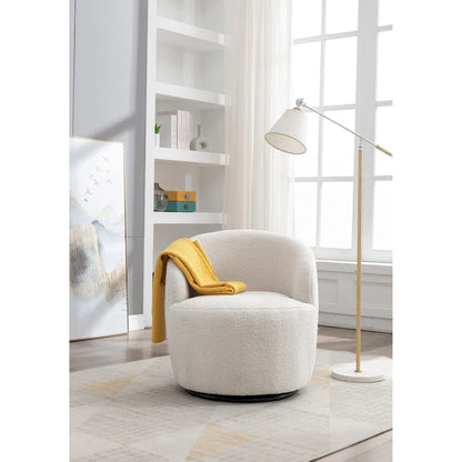 Teddy Fabric Swivel Accent Barrel Chair