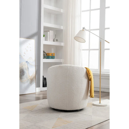 Teddy Fabric Swivel Accent Barrel Chair