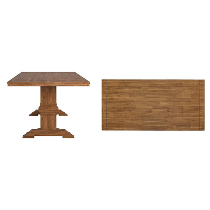 Ronda Two-Tone Rectangular Solid Wood Top Dining Table
