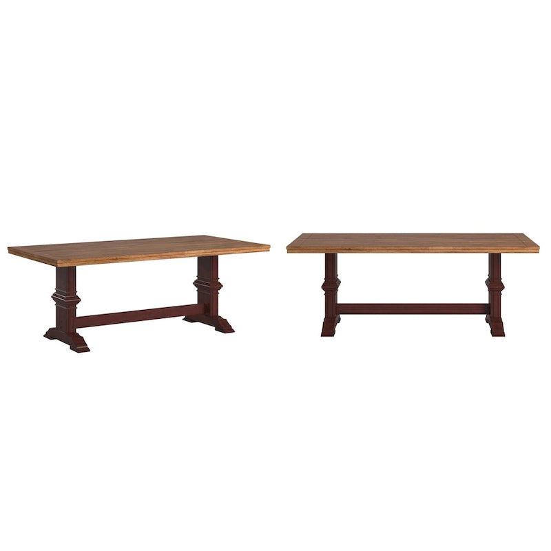 Ronda Two-Tone Rectangular Solid Wood Top Dining Table