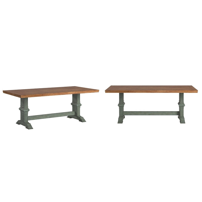Ronda Two-Tone Rectangular Solid Wood Top Dining Table