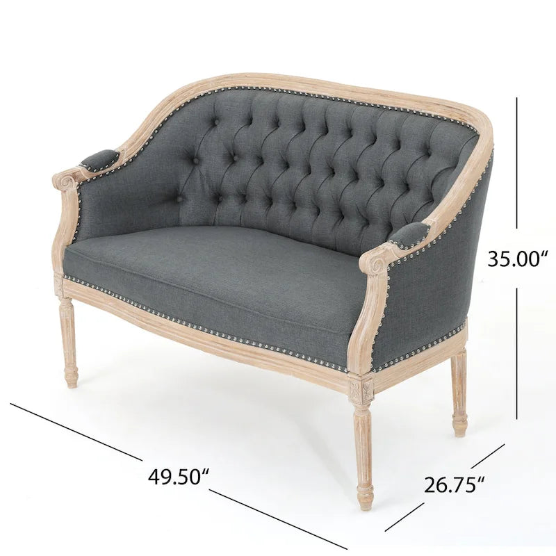 Faye Tufted Upholstered Loveseat by Christopher Knight Home