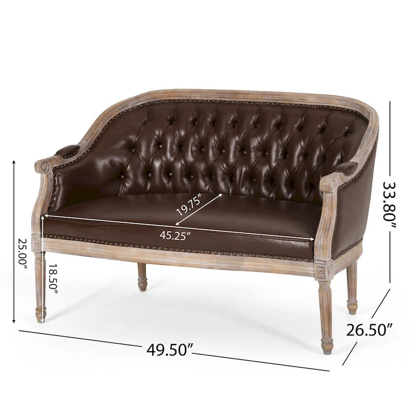 Faye Tufted Upholstered Loveseat by Christopher Knight Home