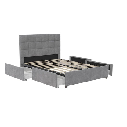 CosmoLiving Serena Upholstered Bed with Drawers