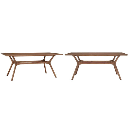 Sylvestria Mid-Century Walnut Finish Rectangular Dining Table