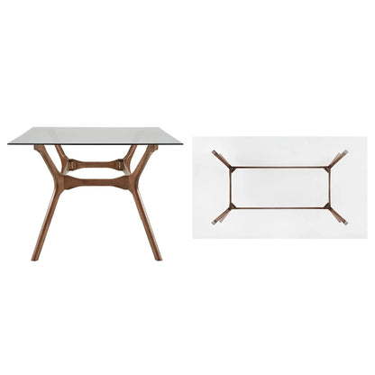 Sylvestria Mid-Century Walnut Finish Rectangular Dining Table