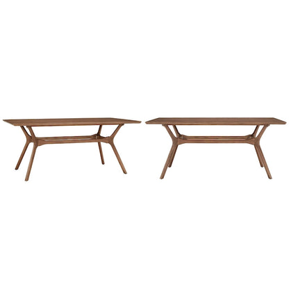 Sylvestria Mid-Century Walnut Finish Rectangular Dining Table