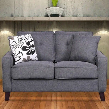 Lillana Linen Upholstered Tufted Loveseat