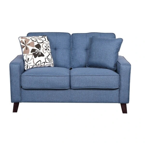 Lillana Linen Upholstered Tufted Loveseat