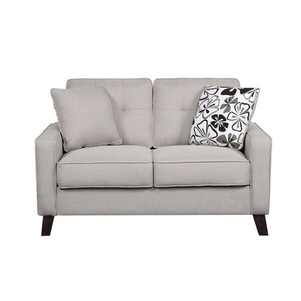 Lillana Linen Upholstered Tufted Loveseat