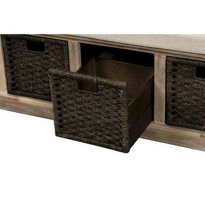 Nestfair Entryway Storage Bench with Cushion and Basket