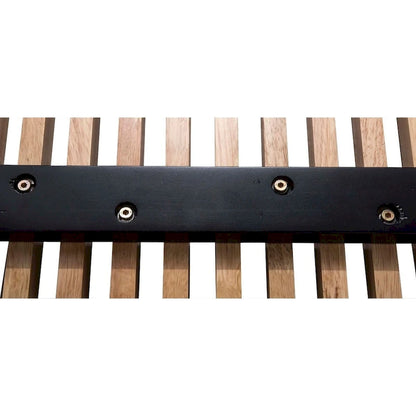 48 Rectangular Platform Entryway Bench in Natural Wood Modern Slatted Design for Living Room Home & Office