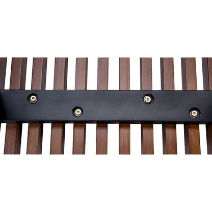 48 Rectangular Platform Entryway Bench in Natural Wood Modern Slatted Design for Living Room Home & Office