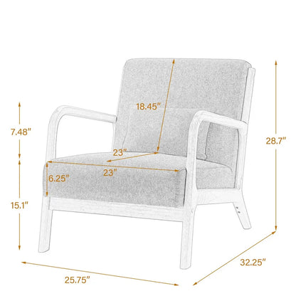 Leon Mid Century Modern Upholstered Accent Chairs Armchair Set of 2