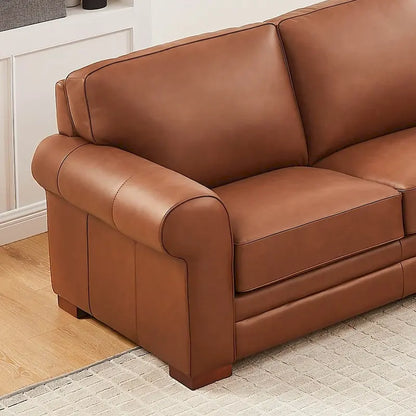 Hydeline Brookfield Top Grain Leather Sofa Set, Sofa and Loveseat
