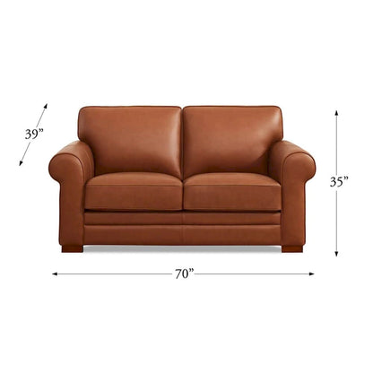 Hydeline Brookfield Top Grain Leather Sofa Set, Sofa and Loveseat